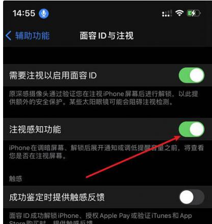 东辽苹果14维修网点分享iPhone14注视感知功能有什么用 